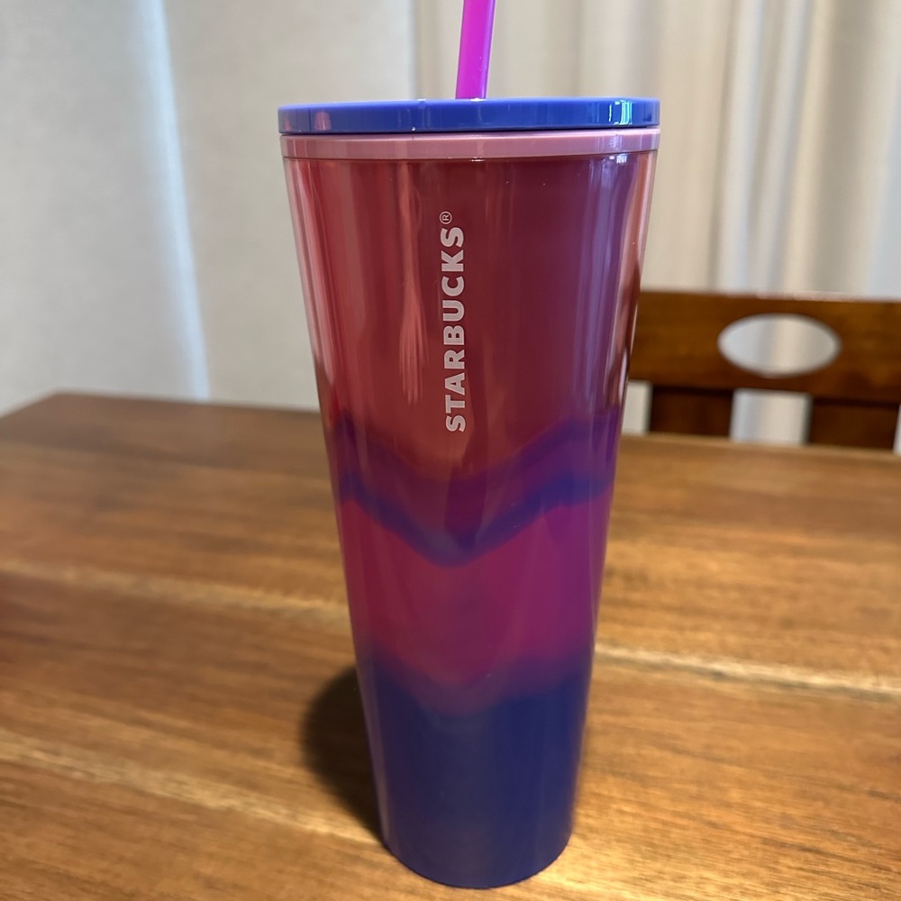 2021 pink/purple waves Starbucks tumbler